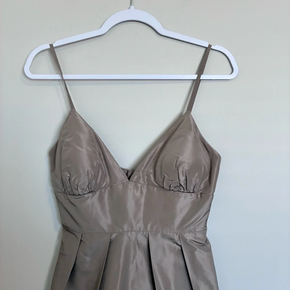 J. Crew - Silk Taffetta Taupe Cocktail Dress - 6